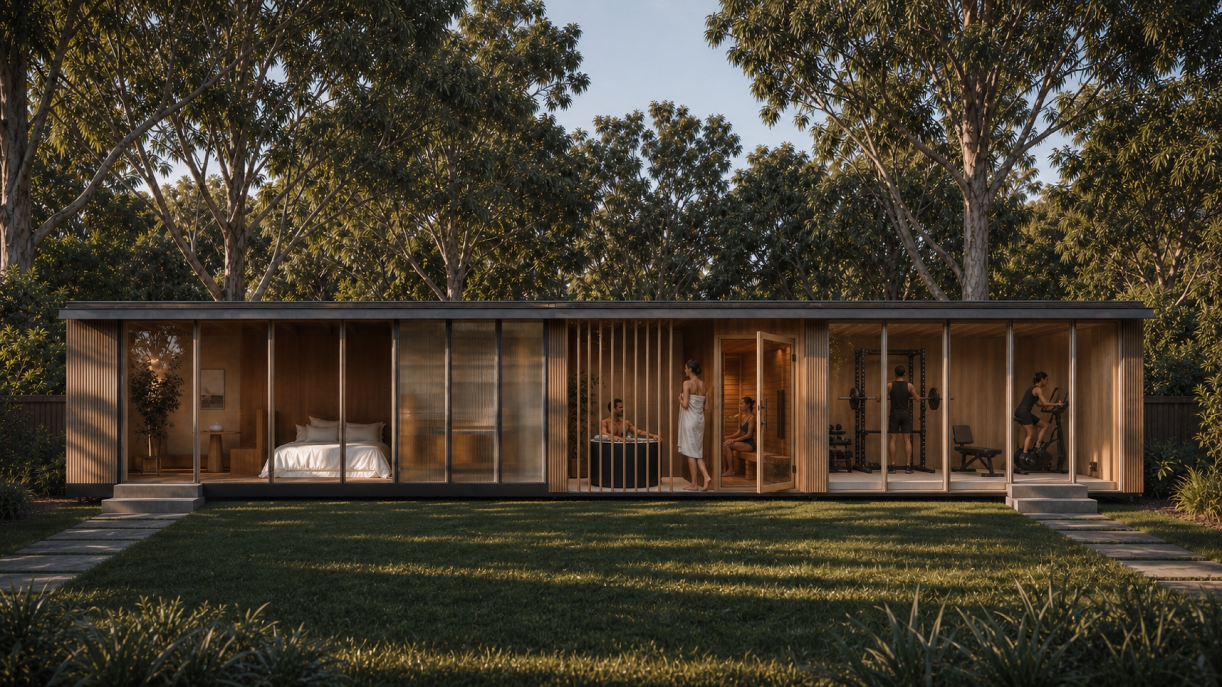 Backyard room suitable for yoga