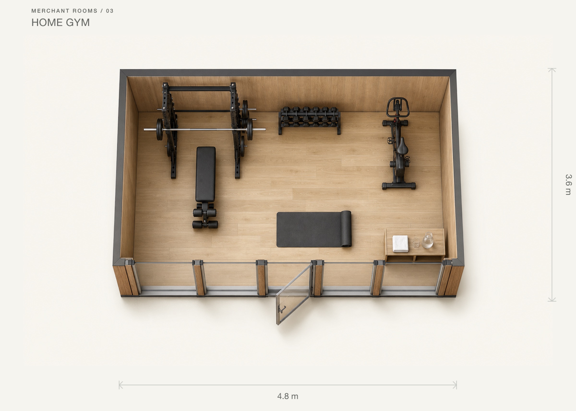 Cutaway view of the Backyard home gym