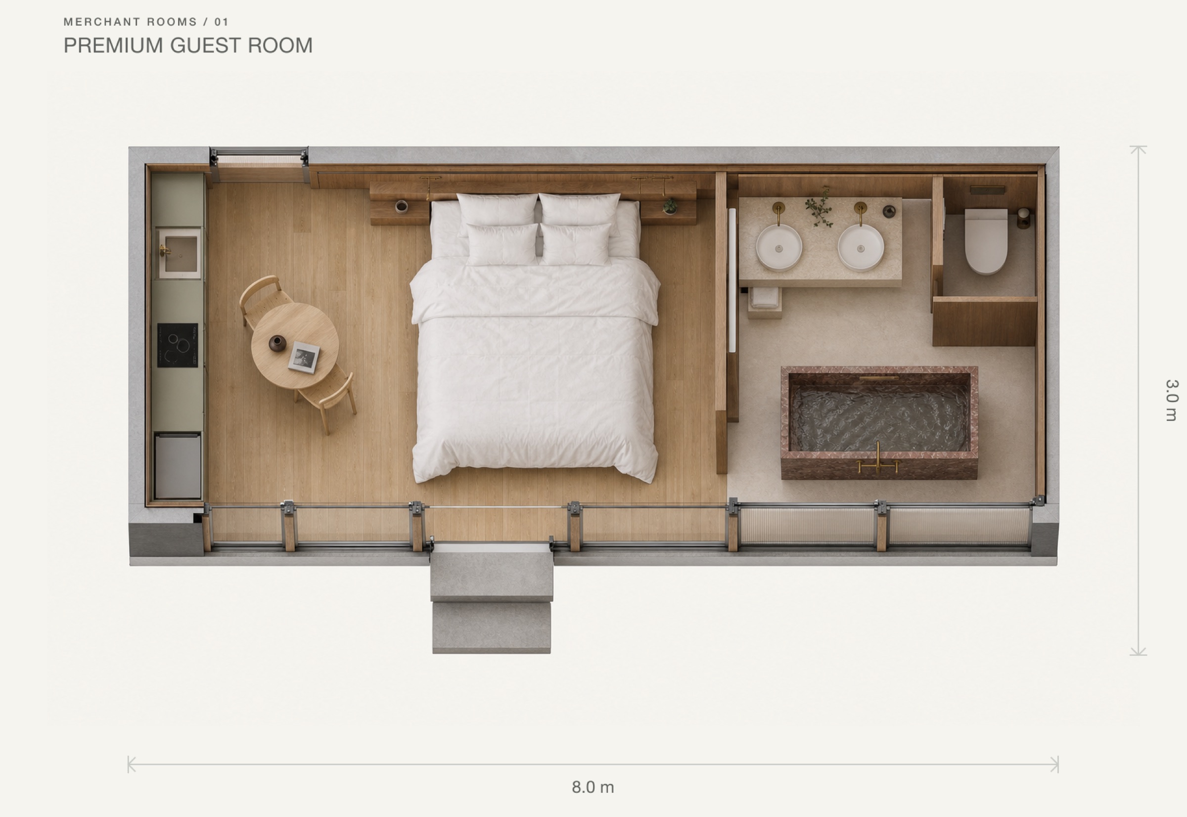 Cutaway plan of a Backyard secondary dwelling